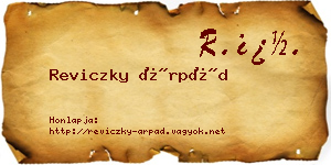Reviczky Árpád névjegykártya