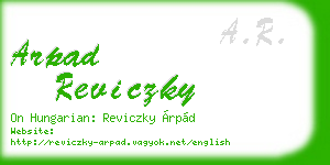 arpad reviczky business card