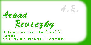 arpad reviczky business card